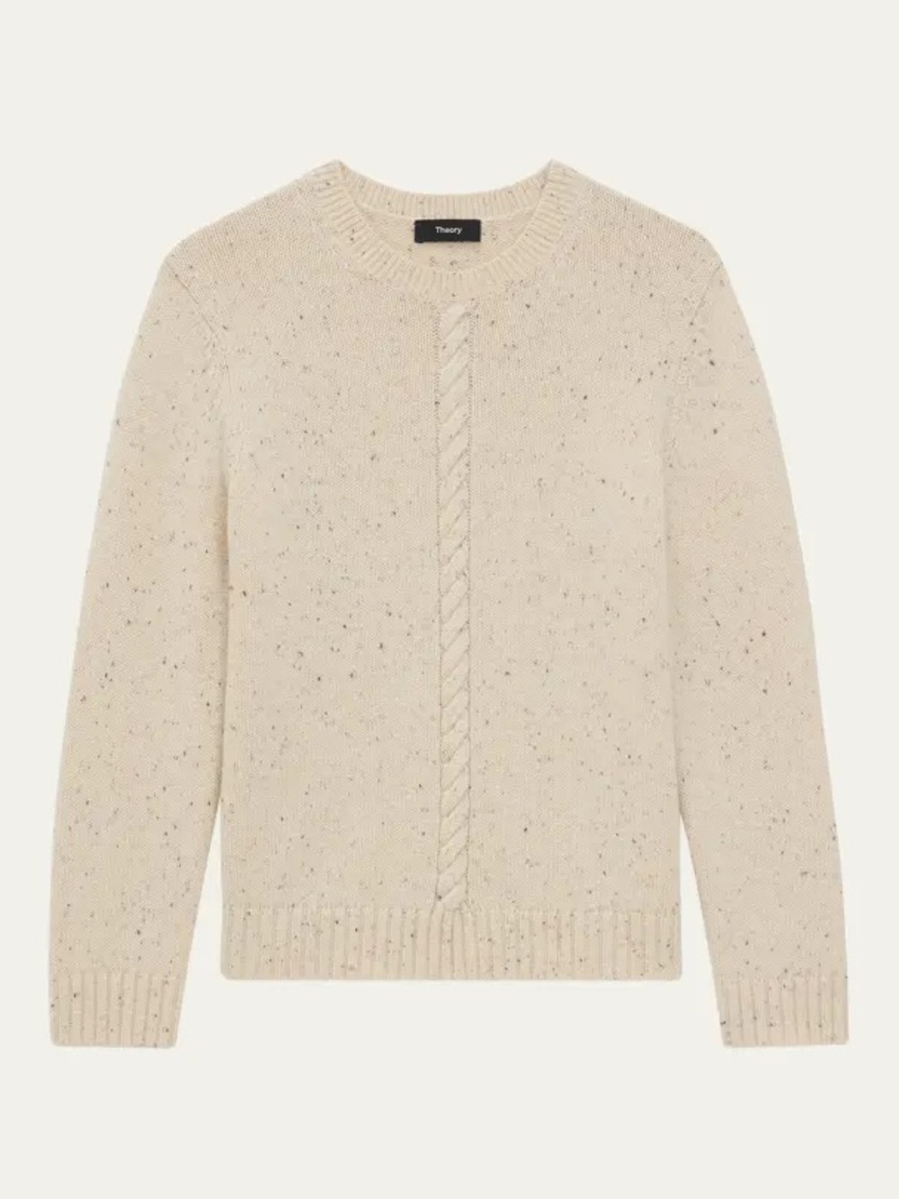 NWT Theory Cream Shrunken Cable Woolcash Donegal Sweater